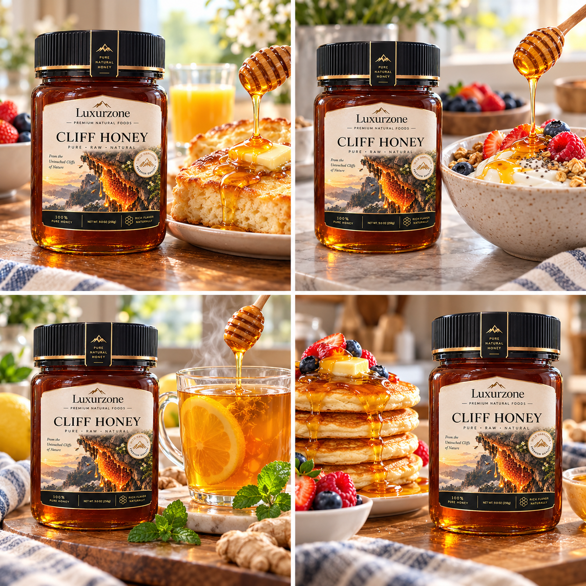 Luxurzone Premium Wild-Harvested Cliff Honey 9.1 oz (258g)-EDC