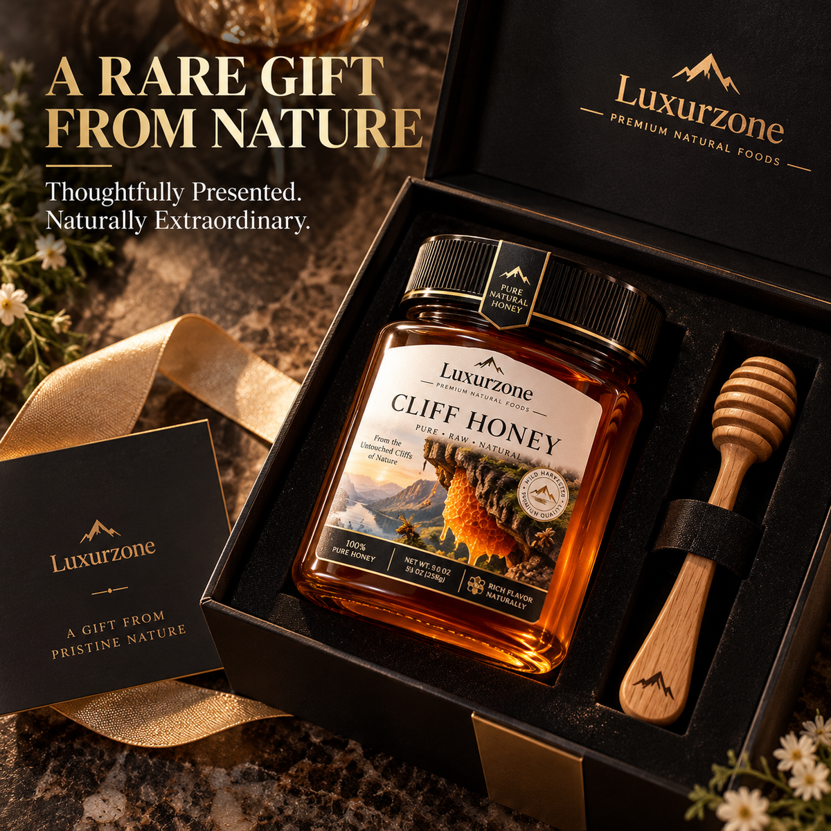 Luxurzone Premium Wild-Harvested Cliff Honey 9.1 oz (258g)-EDC