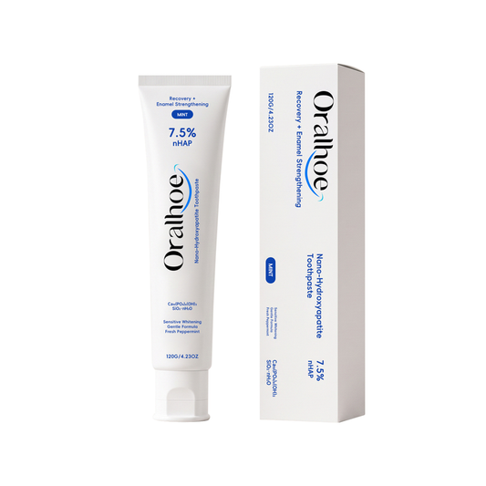 Oralhoe 7.5% Nano-Hydroxyapatite Toothpaste – Fluoride-Free, Enamel Care & Gentle Whitening, Fresh Mint, 4.23 oz-EDC