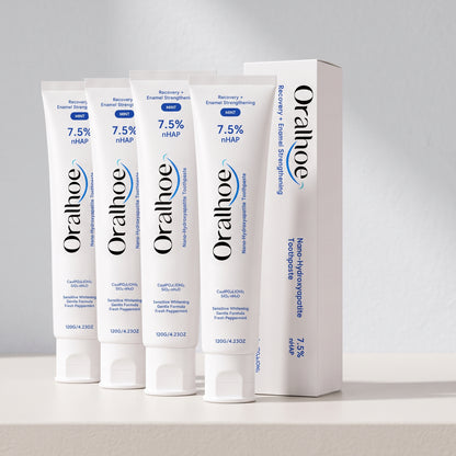 Oralhoe 7.5% Nano-Hydroxyapatite Toothpaste – Fluoride-Free, Enamel Care & Gentle Whitening, Fresh Mint, 4.23 oz-EDC